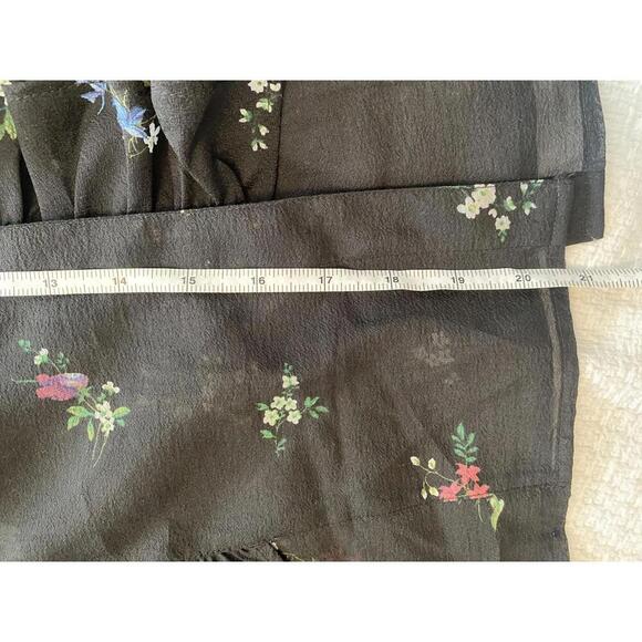 H&M Victorian gothic floral organza puff sleeve top size 8 - Picture 7 of 8